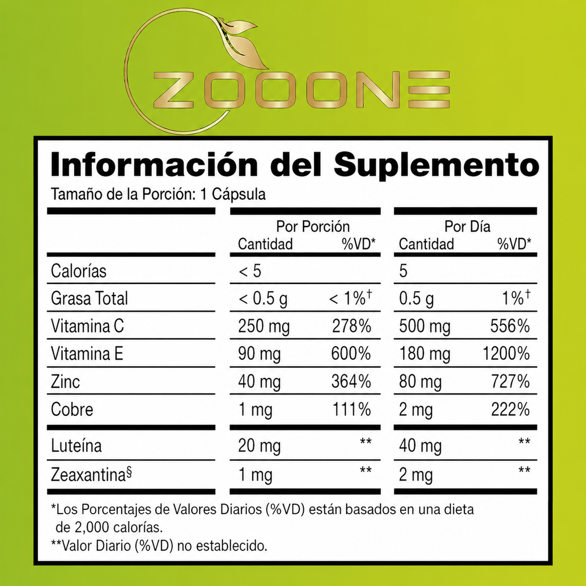 ZOOONE® — VITAMINAS PARA LOS OJOS CON LUTEÍNA Y ZEAXANTINA