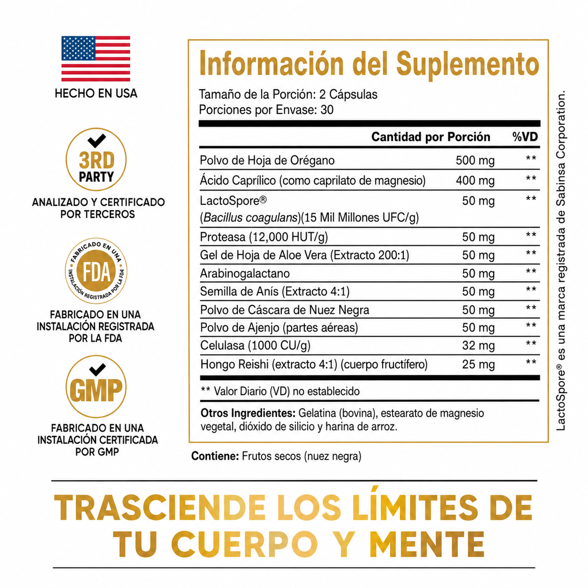 PURE PEAK® — CÁPSULAS PARA ELIMINAR LA CÁNDIDA Y LIMPIAR EL INTESTINO