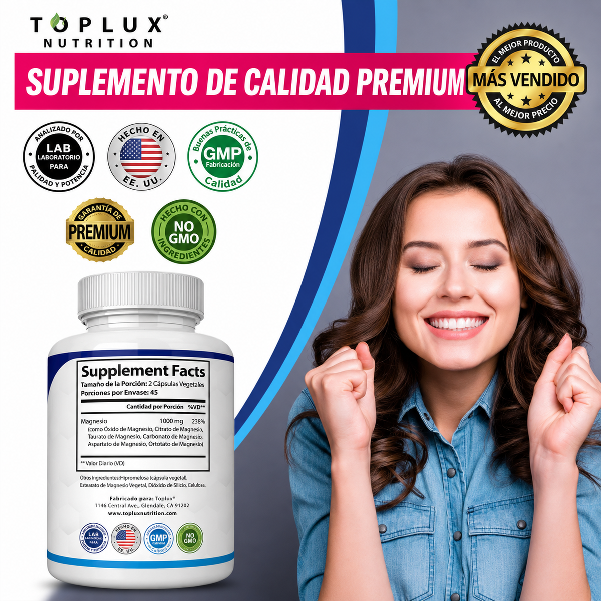 TOPLUX® — COMPLEJO DE MAGNESIO PARA MÚSCULOS, HUESOS Y DESCANSO