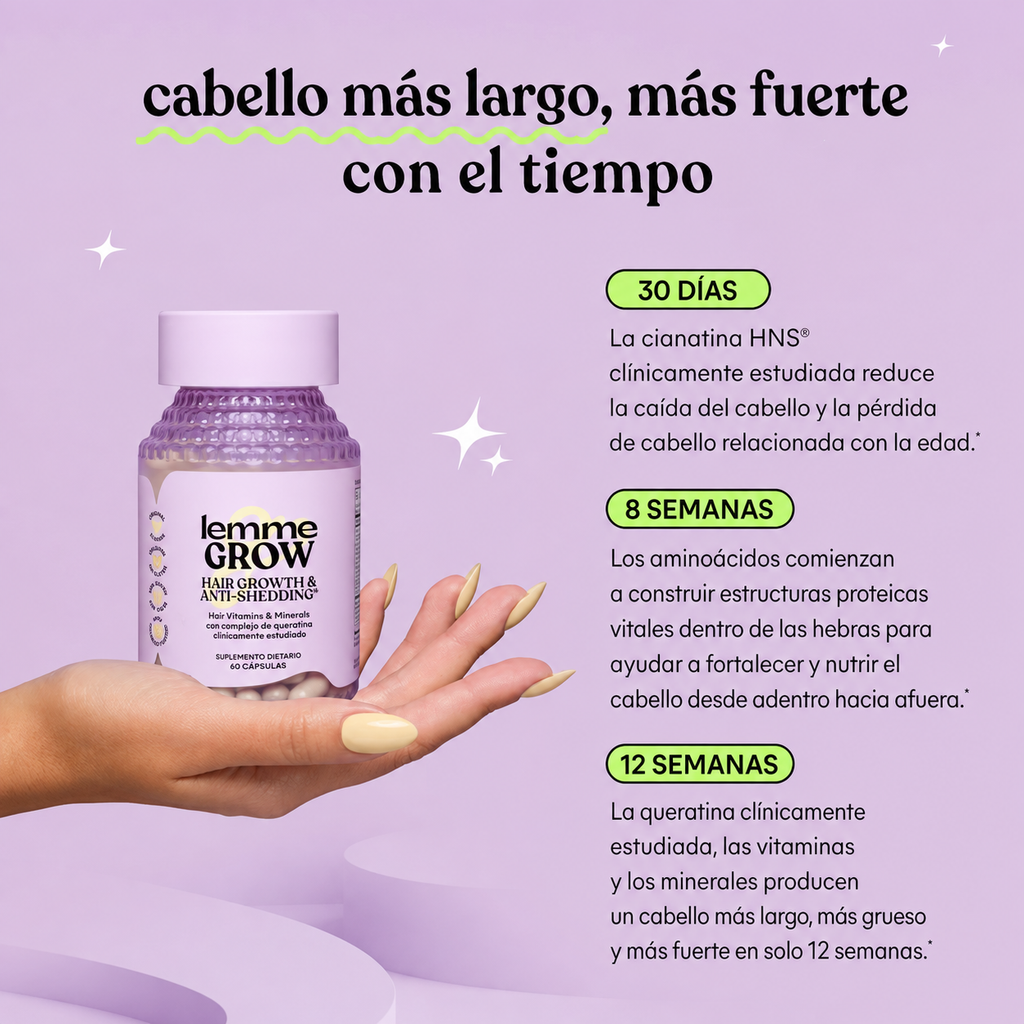 LEMME GROW® — CÁPSULAS PARA EL CRECIMIENTO Y ANTI-CAÍDA DEL CABELLO